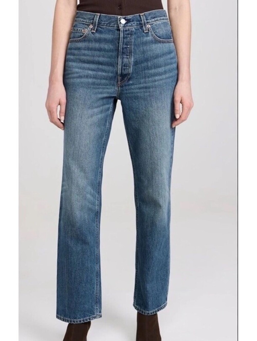Alex Mill The Bev Relaxed Straight-Leg Jeans in vintage dark indigo womens sz 33
